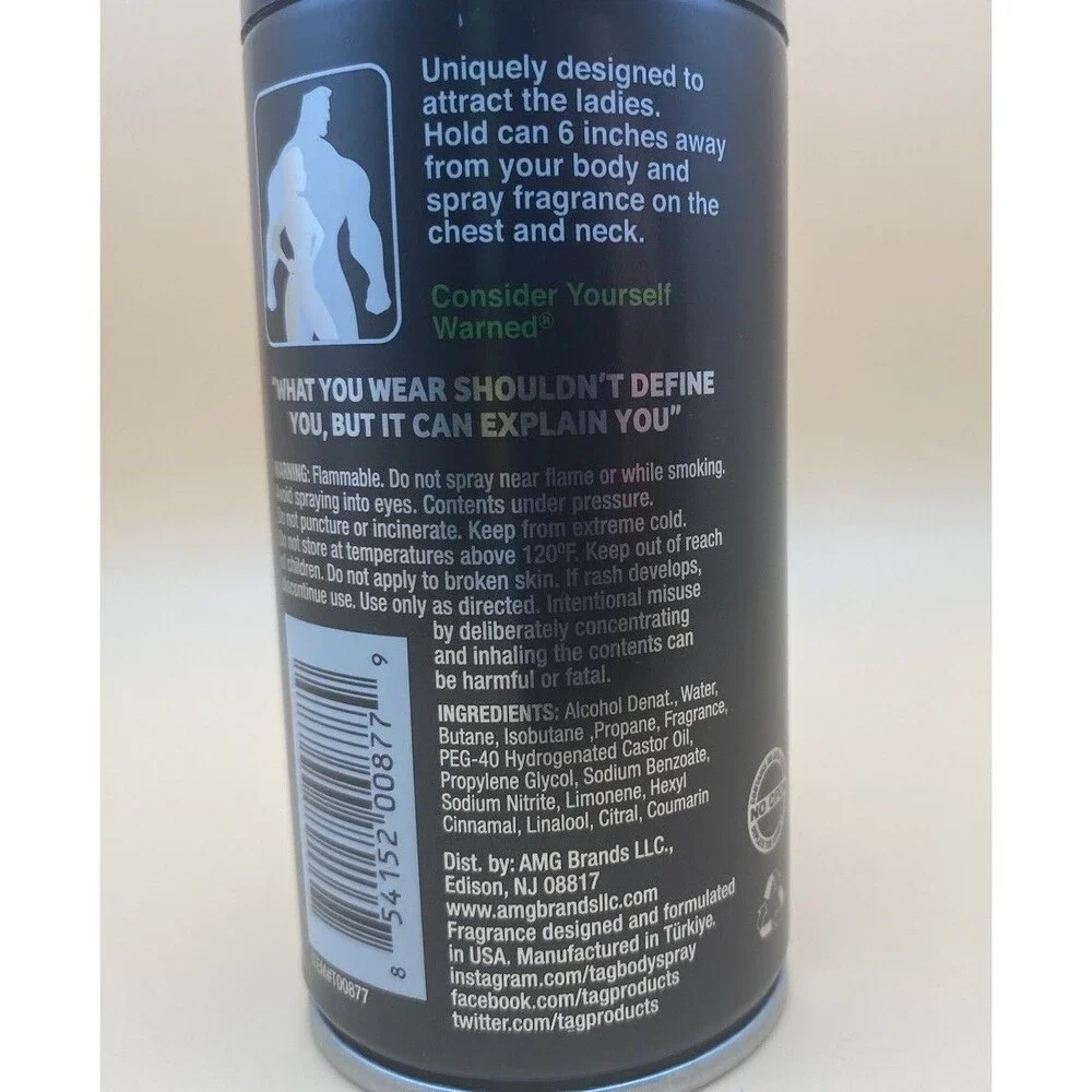 TAG Sport Endurance Fine Fragrance Body Spray 3.5 oz / 99 g Long Lasting Scent
